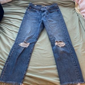 Levi’s wedgie straight cropped jeans